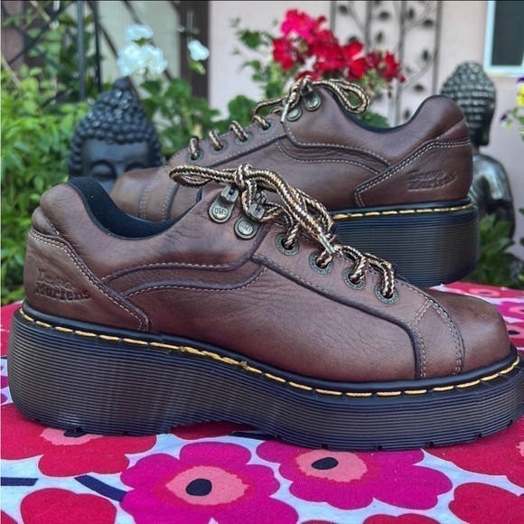 🏴󠁧󠁢󠁥󠁮󠁧󠁿 Vintage Dr. Martens Made in England Platform Oxfords UK 5 - Picture 6 of 13